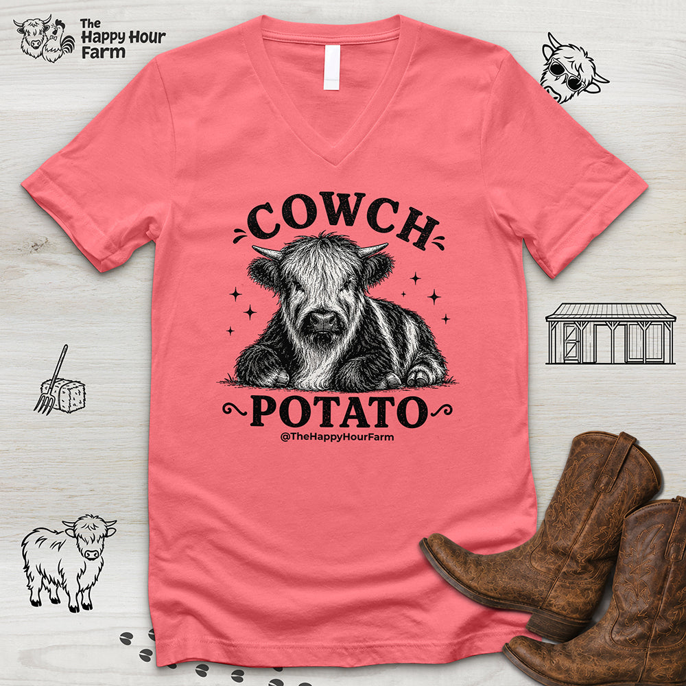 Cowch Potato V-Neck Tee