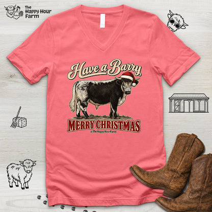 Have a Barry MERRY CHRISTMAS V-Neck Tee