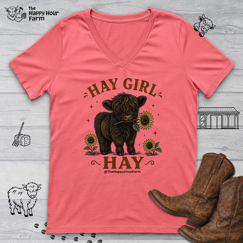 Hay Girl Hay V-Neck Tee