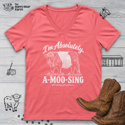 I'm Absolutely A-MOO-SING V-Neck Tee