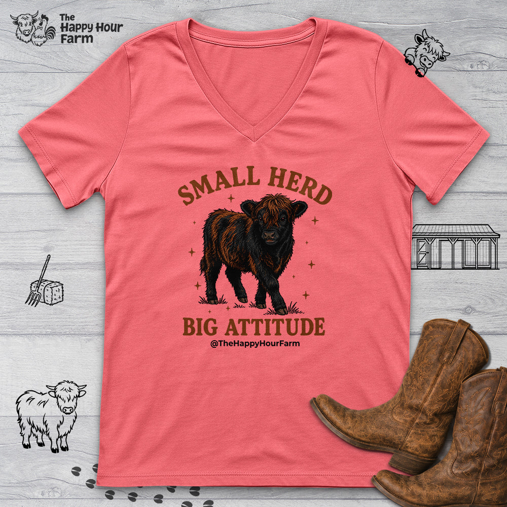 Small Herd Big Attitude V-Neck Tee