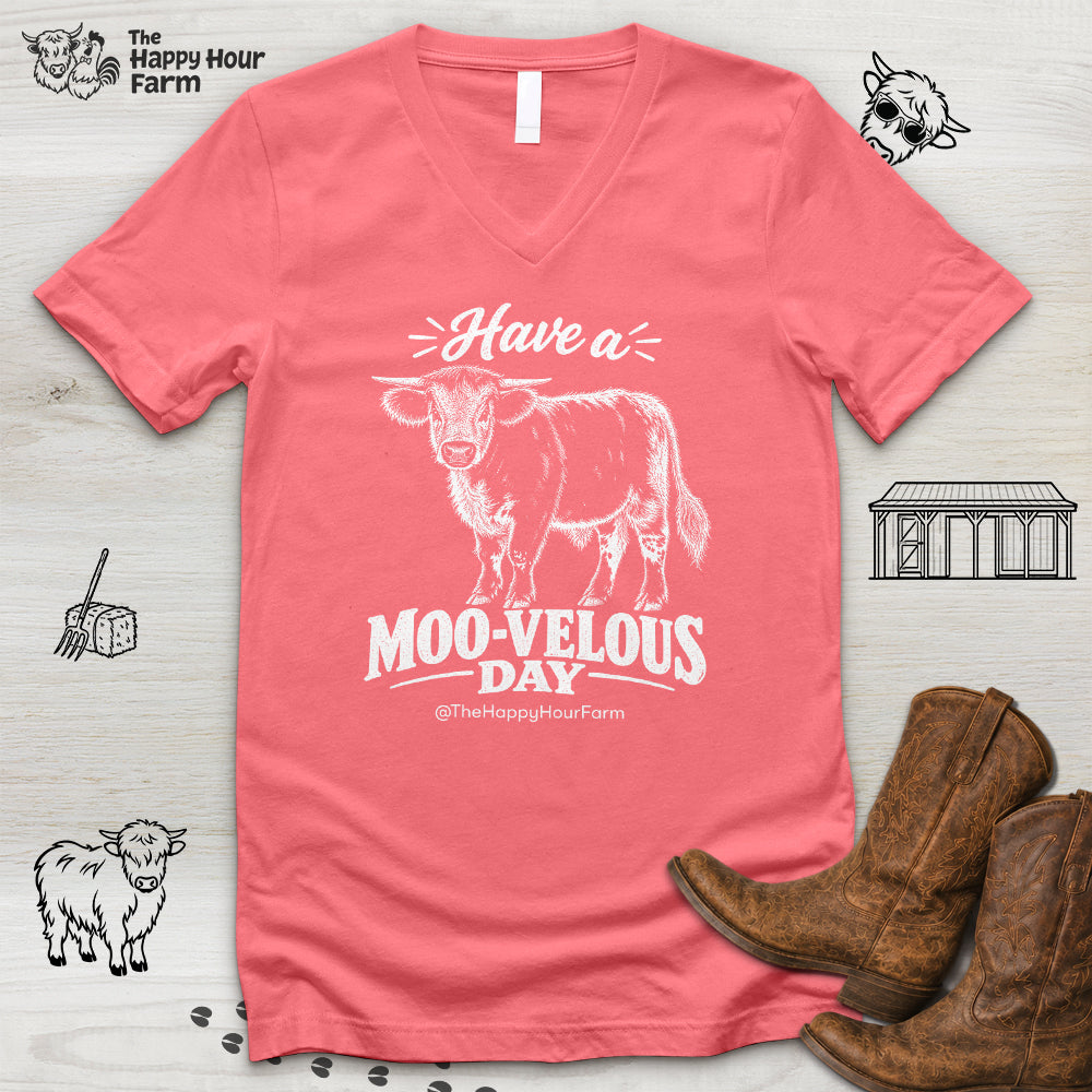 Have a MOO-VELOUS Day V-Neck Tee