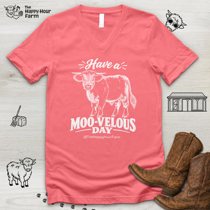 Have a MOO-VELOUS Day V-Neck Tee