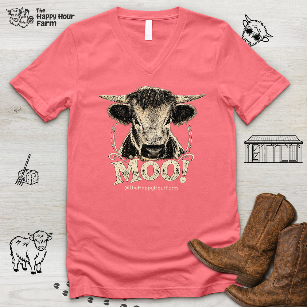Moo! V-Neck Tee