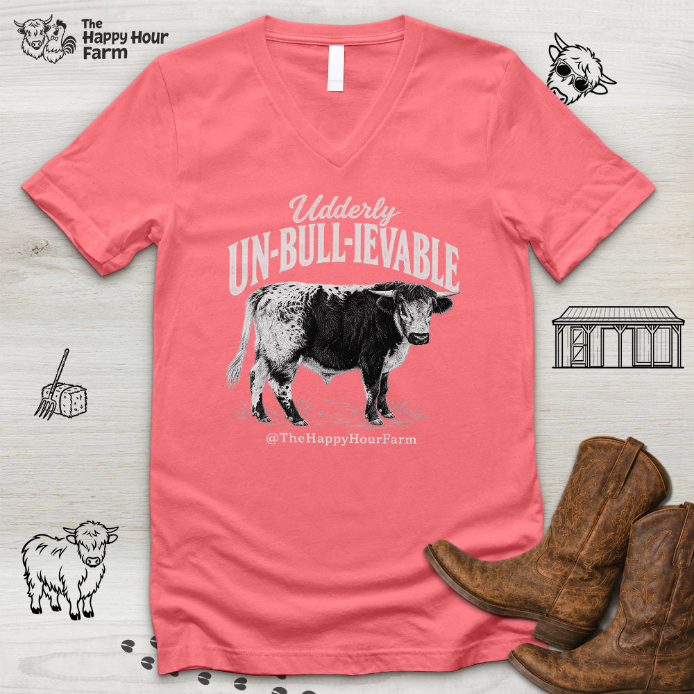 Udderly UN-BULL-IEVABLE V-Neck Tee