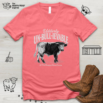 Udderly UN-BULL-IEVABLE V-Neck Tee