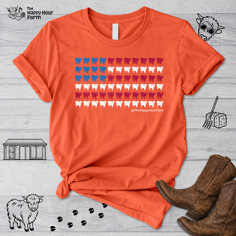American Flag Cows Unisex Tee