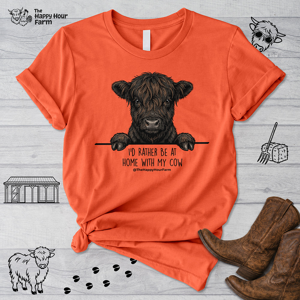 I'd Rather Be at Home With My Cow Unisex Tee