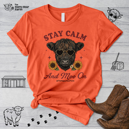 Stay Calm And Moo On Unisex Tee