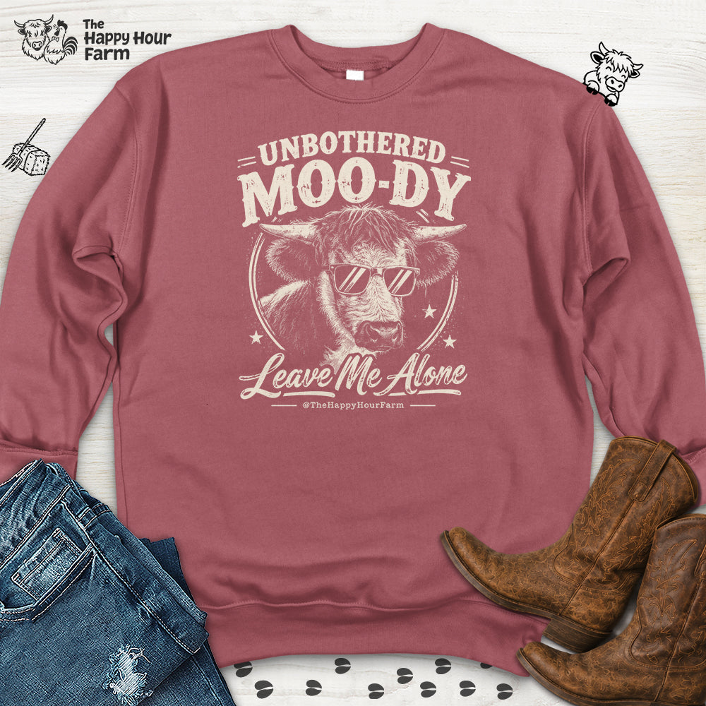 Unbothered Moo-Dy Leave Me Alone Sweatshirt