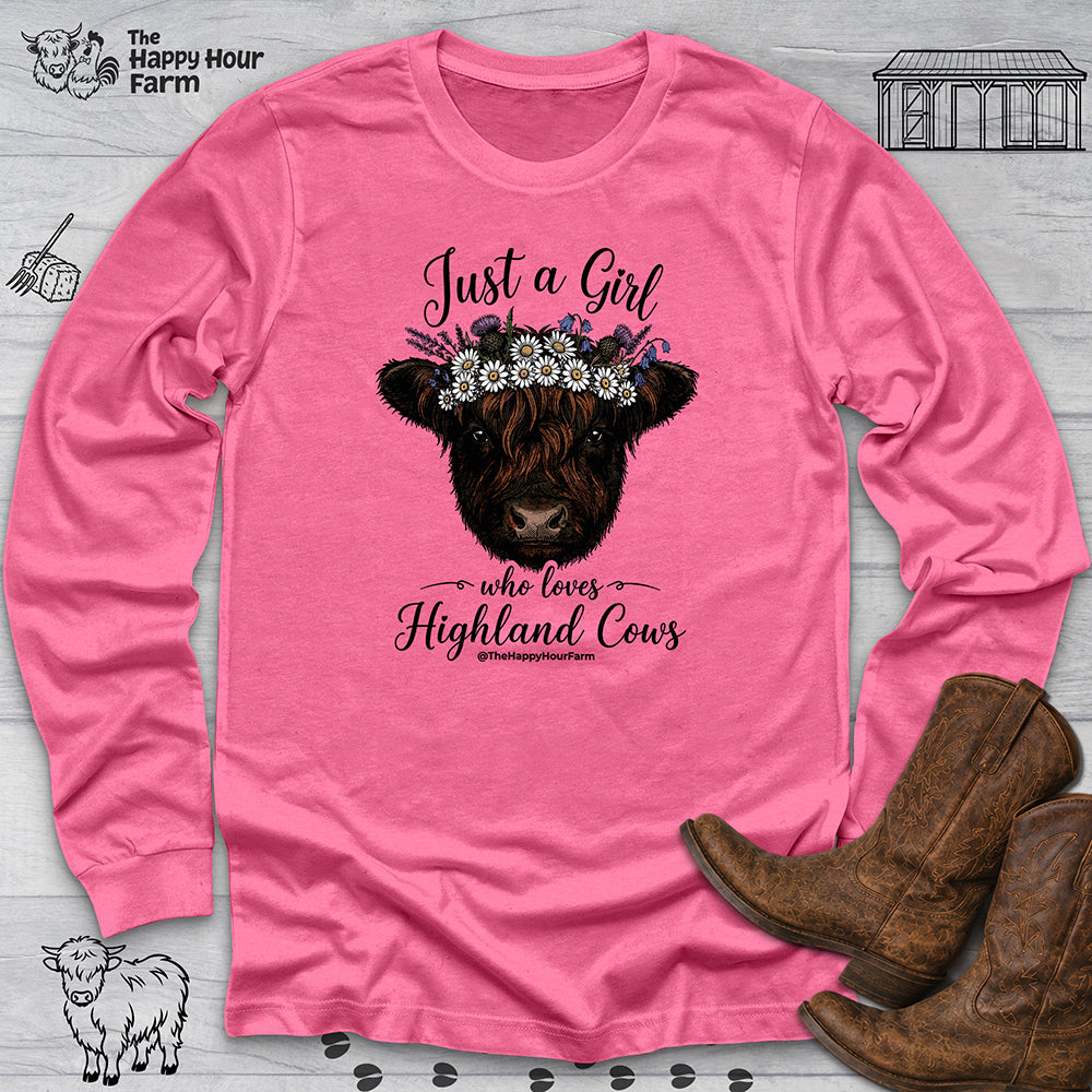 Just a Girl Who Love Highland Cow Long Sleeve