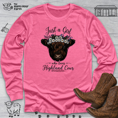 Just a Girl Who Love Highland Cow Long Sleeve