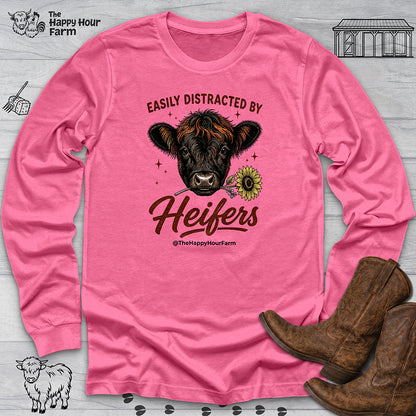 Easily Distracted by Heifer Long Sleeve
