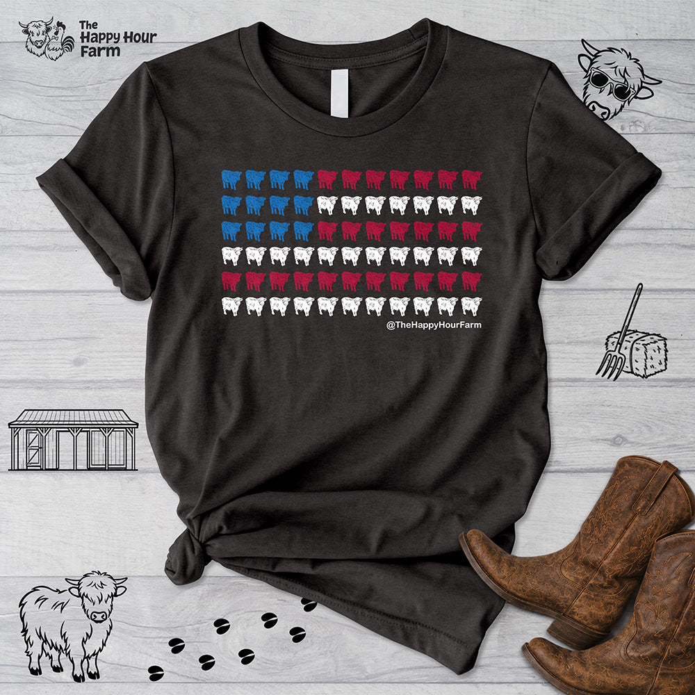 American Flag Cows Unisex Tee