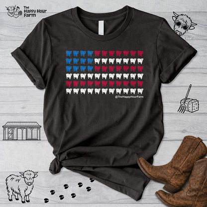 American Flag Cows Unisex Tee