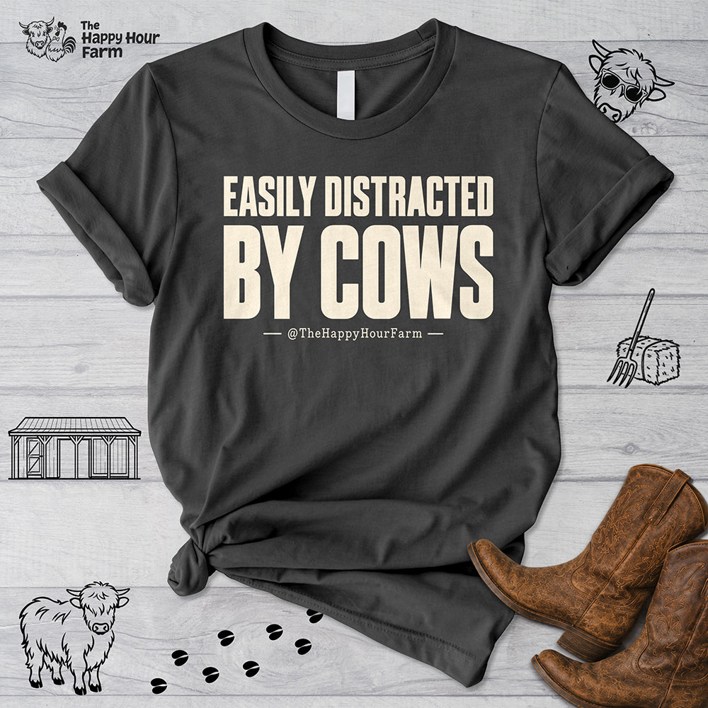 Easily Distracted by Cows Unisex Tee