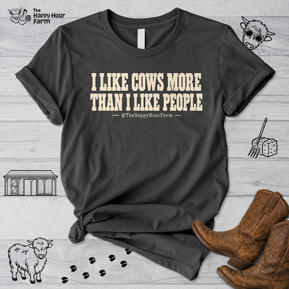 I Like Cows More Than People Unisex Tee