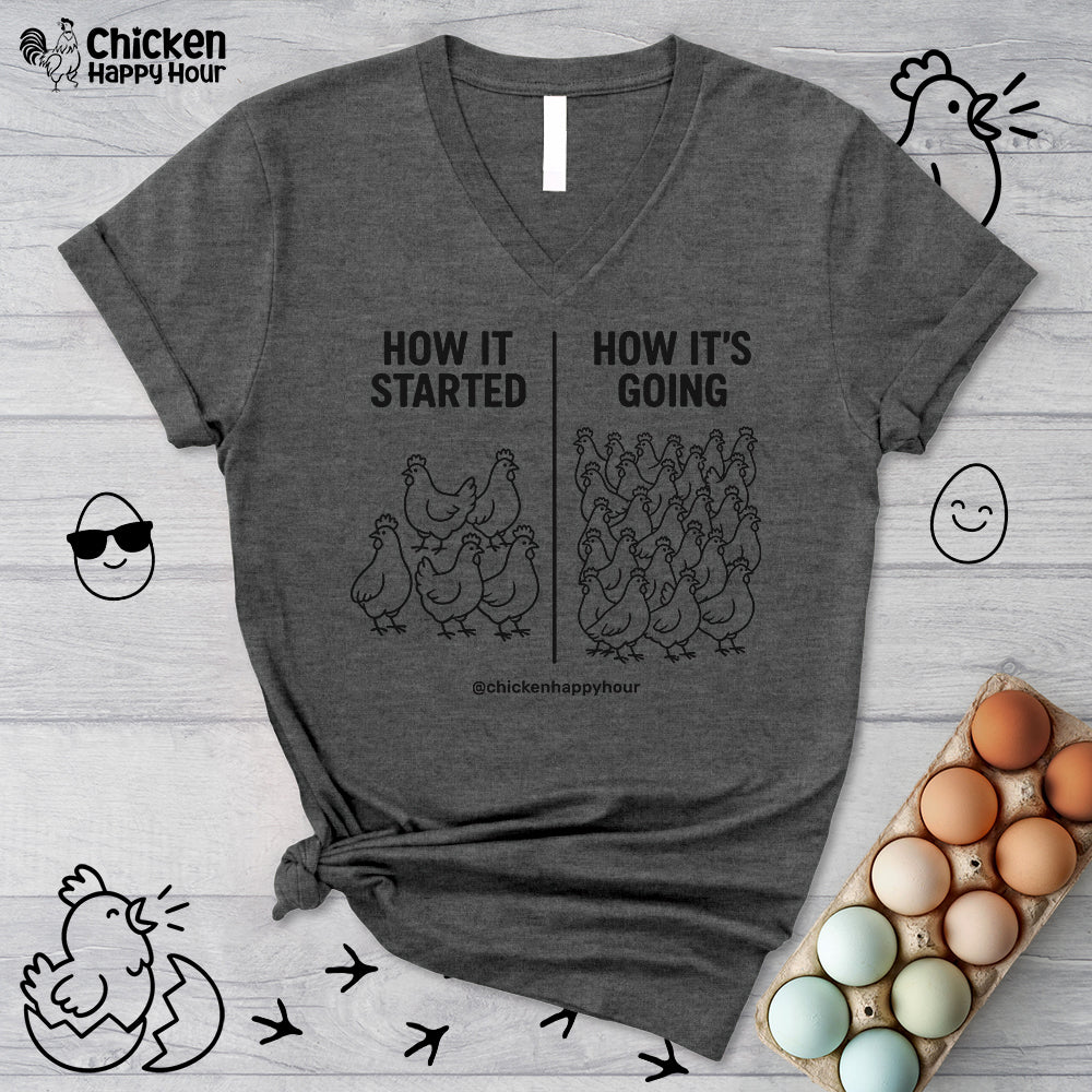 How it Started How it’s Going V-Neck Tee