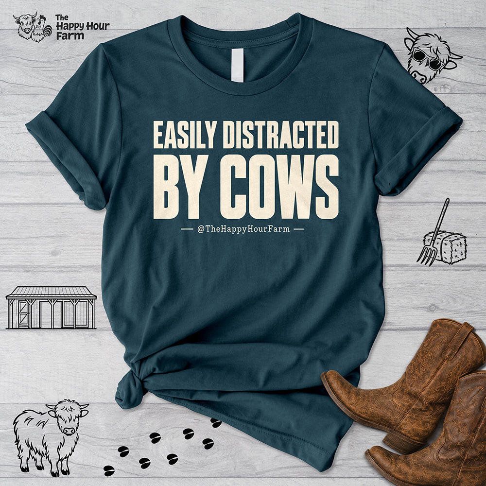Easily Distracted by Cows Unisex Tee
