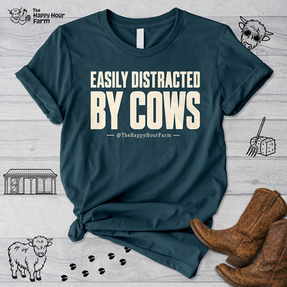 Easily Distracted by Cows Unisex Tee