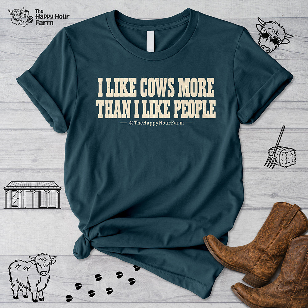 I Like Cows More Than People Unisex Tee