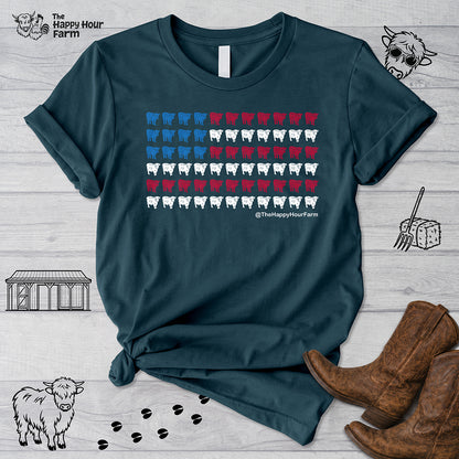 American Flag Cows Unisex Tee