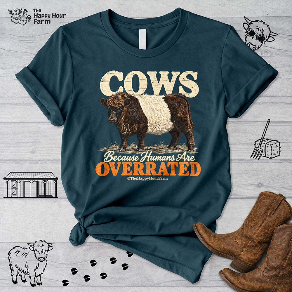 Cows Because Humans Are Overrated Unisex Tee