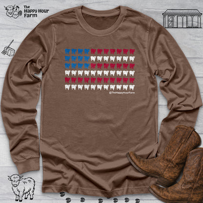 American Flag Cows Long Sleeve