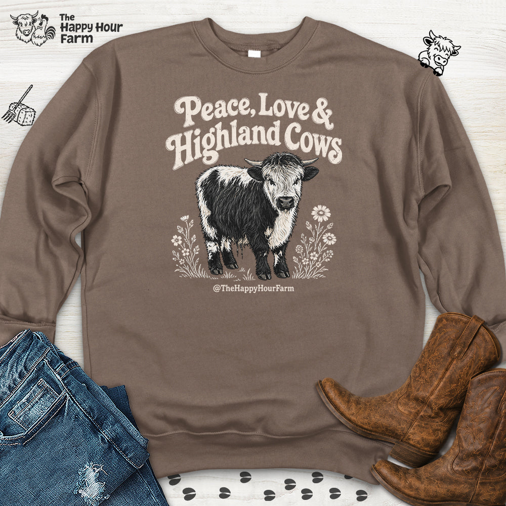 Peace, Love & Highland Cows Sweatshirt