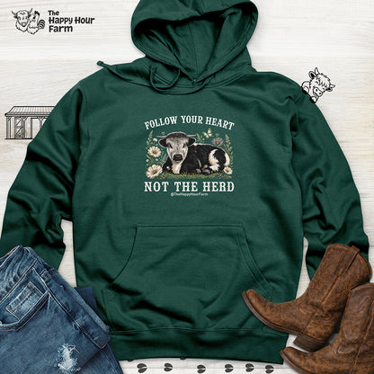 Follow Your Heart Not the Herd Hooded Sweatshirt