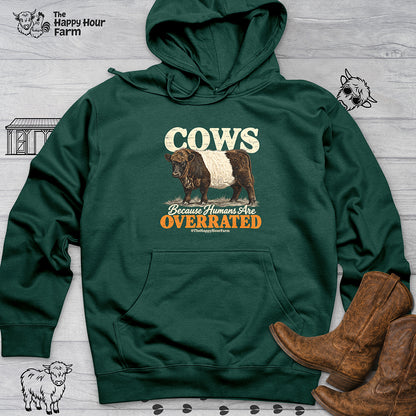 Cows Because Humans Are Overrated Hooded Sweatshirt
