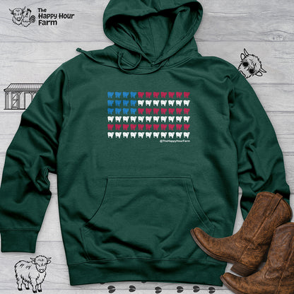 American Flag Cows Hooded Sweatshirt