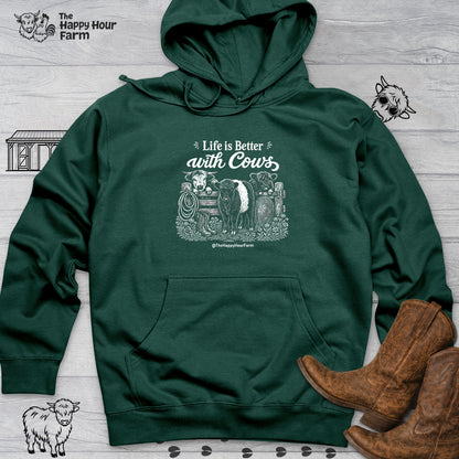 Life is Better with Cows Hooded Sweatshirt