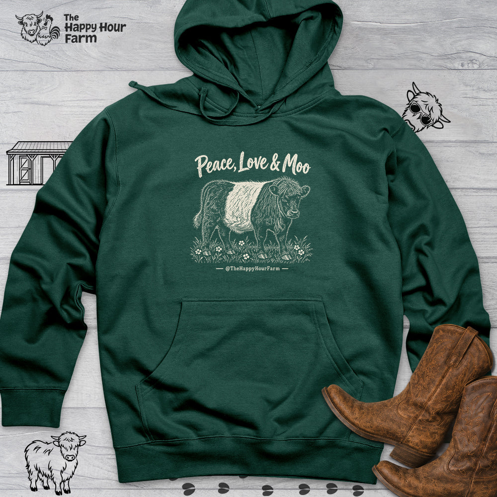 Peace, Love & Moo Hooded Sweatshirt