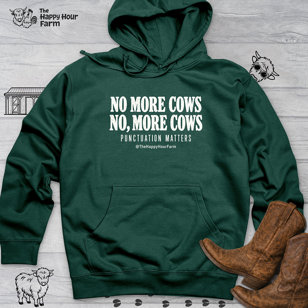 Punctuation Matters Cow Hooded Sweatshirt