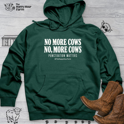 Punctuation Matters Cow Hooded Sweatshirt