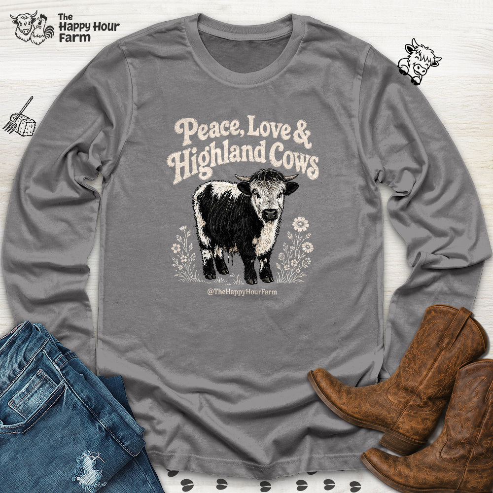 Peace, Love & Highland Cows Long Sleeve