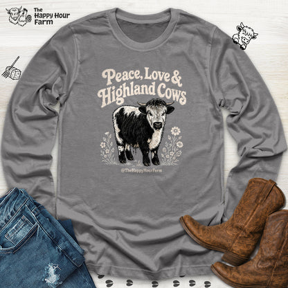 Peace, Love & Highland Cows Long Sleeve