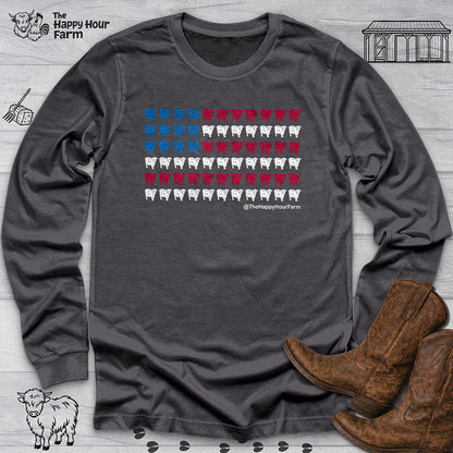 American Flag Cows Long Sleeve