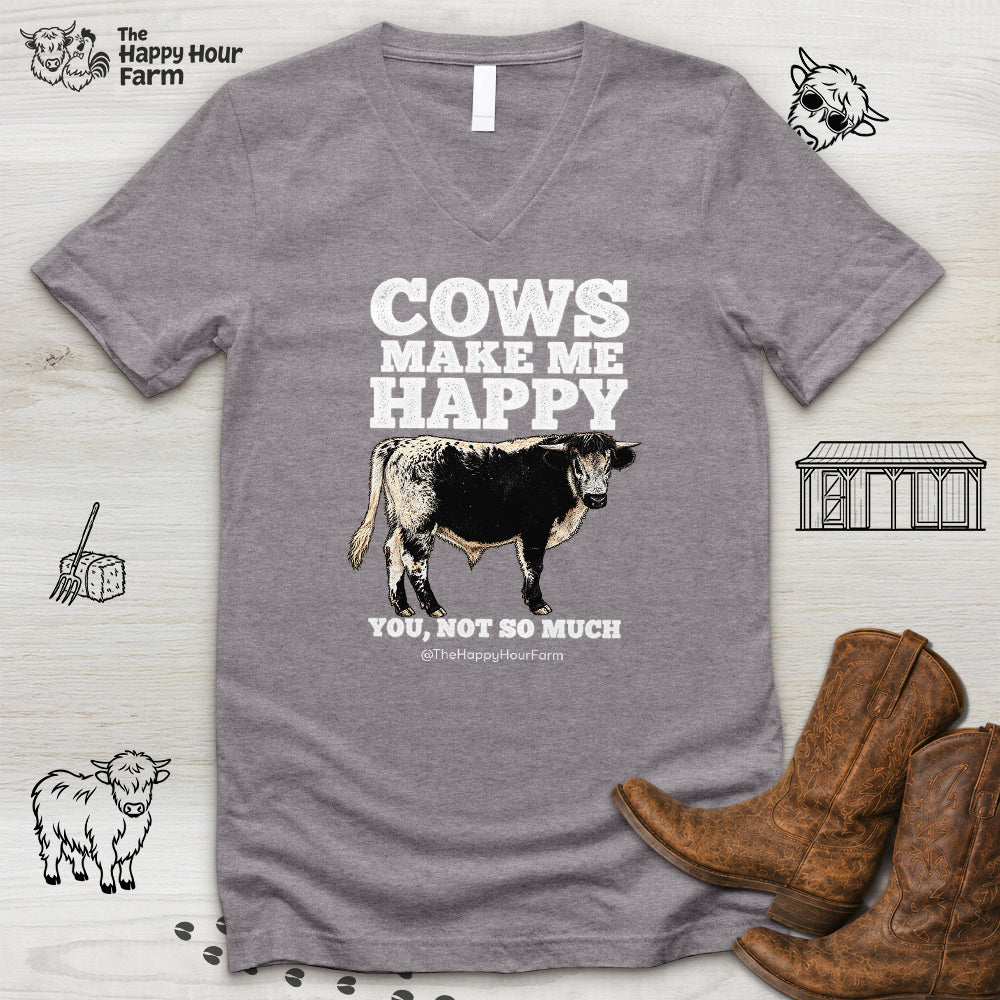 Cows Make Me Happy, You Not So Much V-Neck Tee