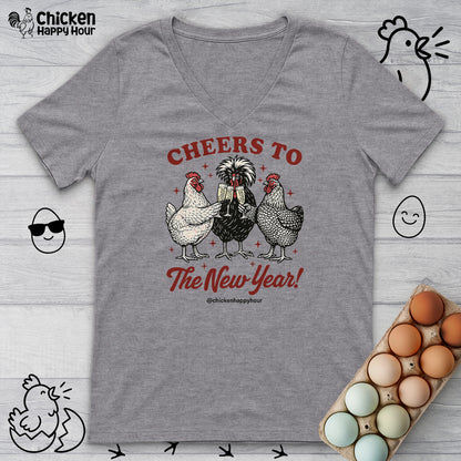 New Year Chicken 2026 V-Neck Tee
