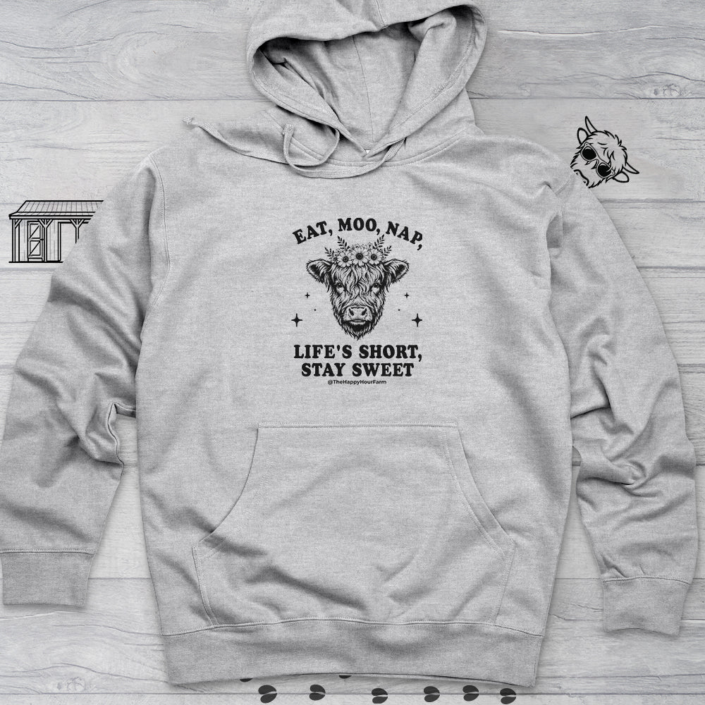 Eat, Moo, Nap Hooded Sweatshirt