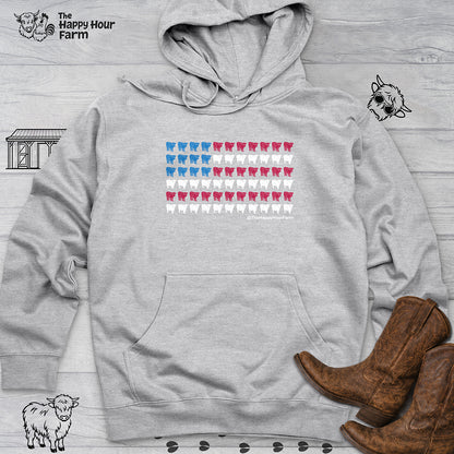 American Flag Cows Hooded Sweatshirt