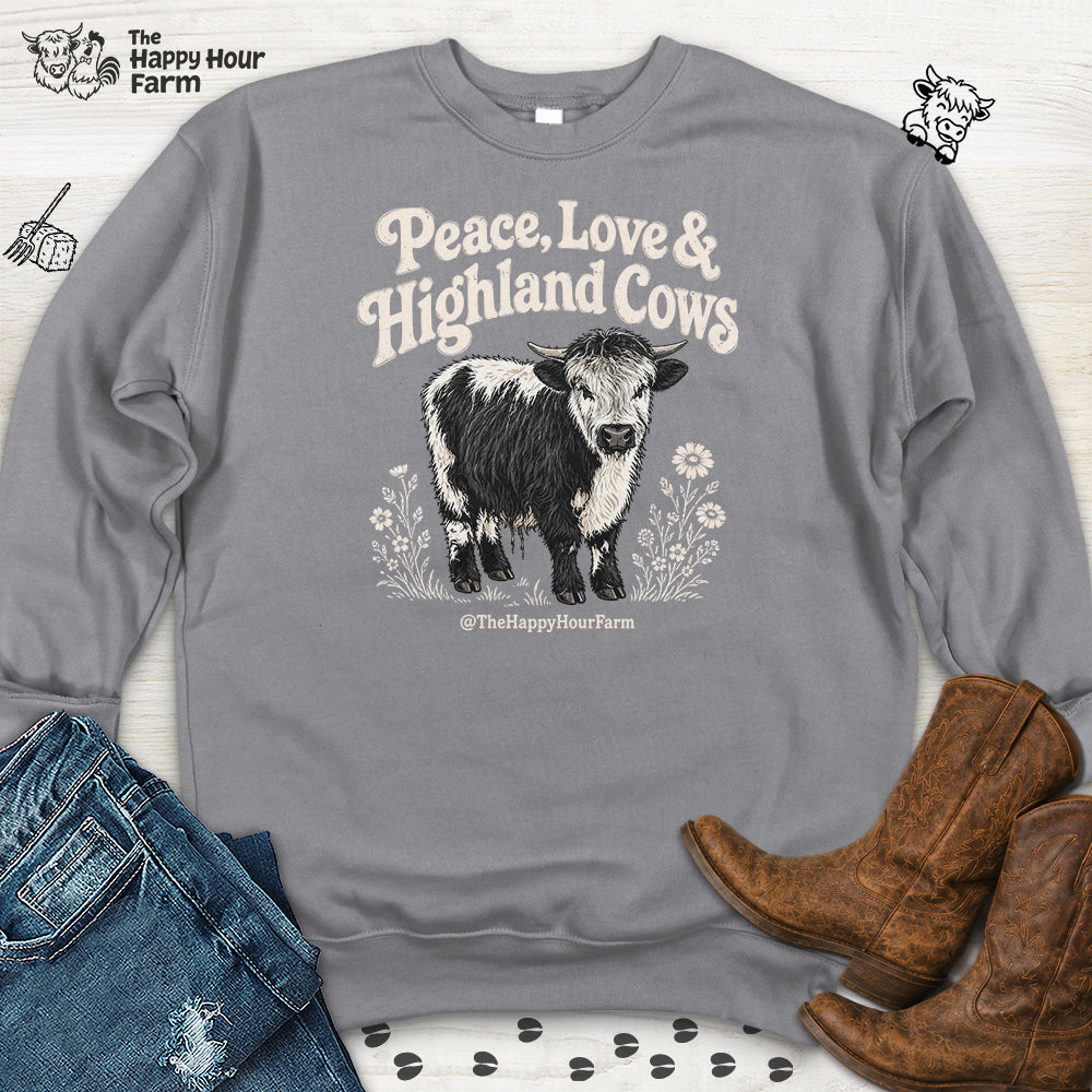 Peace, Love & Highland Cows Sweatshirt