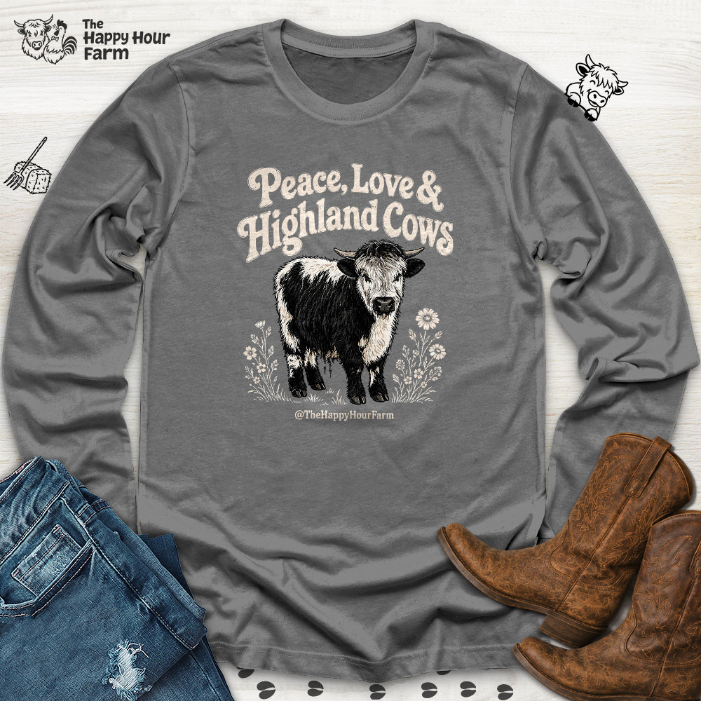 Peace, Love & Highland Cows Long Sleeve
