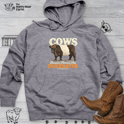 Cows Because Humans Are Overrated Hooded Sweatshirt