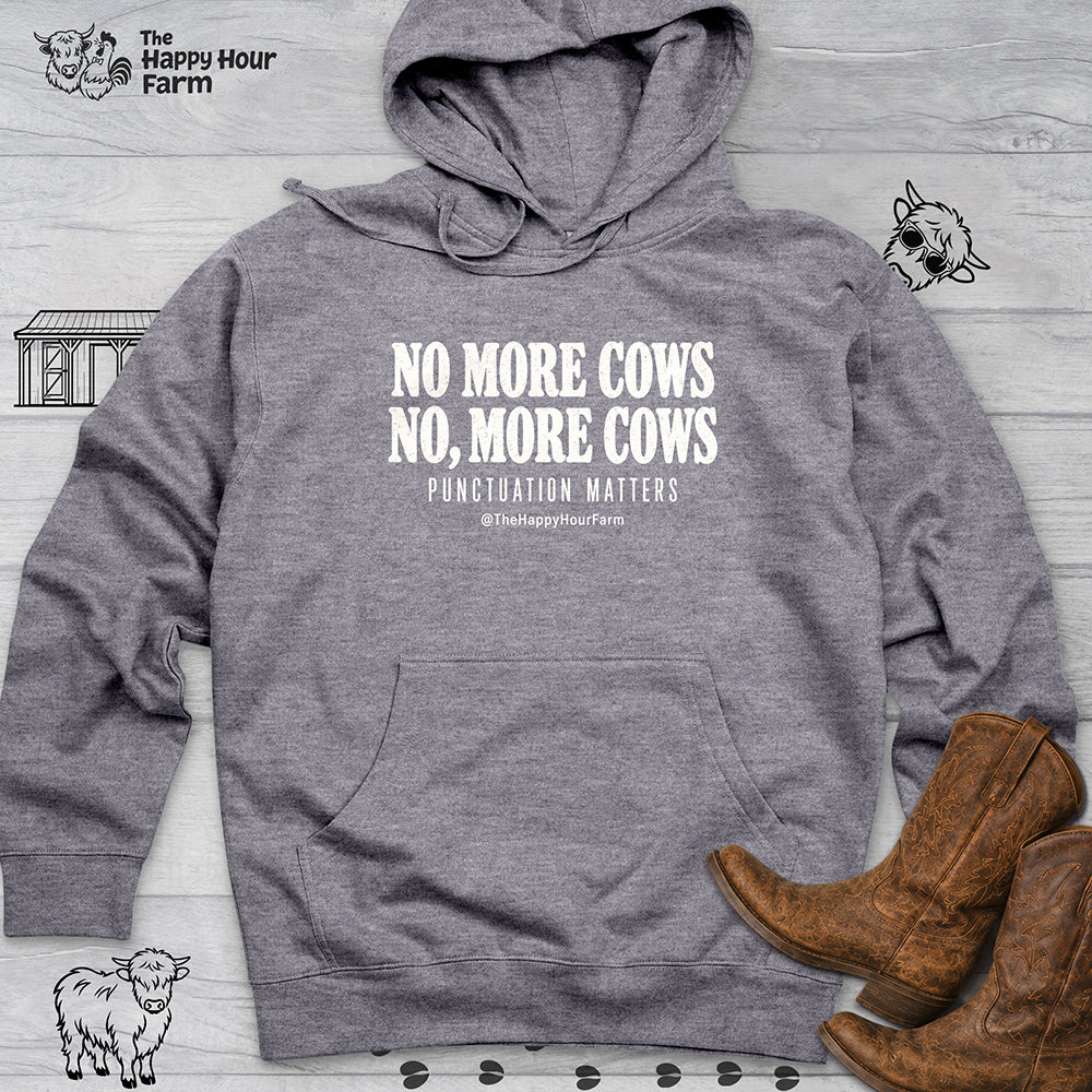 Punctuation Matters Cow Hooded Sweatshirt