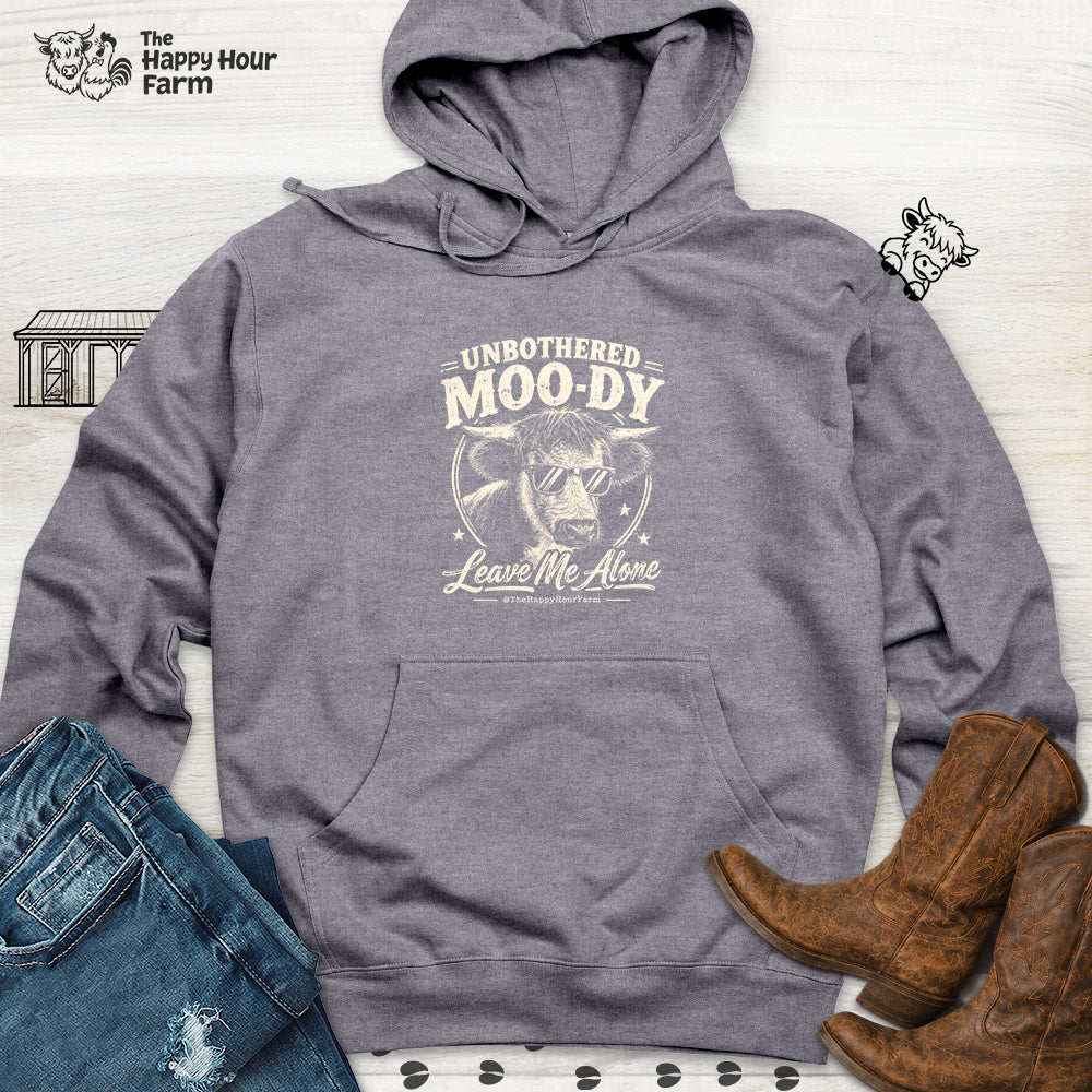 Unbothered Moo-Dy Leave Me Alone Hooded Sweatshirt