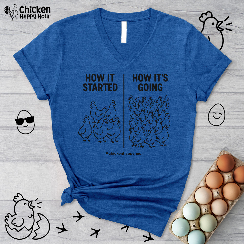 How it Started How it’s Going V-Neck Tee