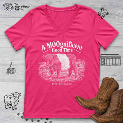 A MOOgnificent Good Time V-Neck Tee